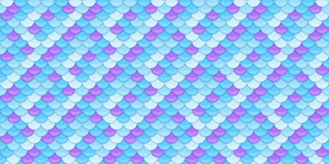 Seamless pastel blue and purple mermaid scales pattern.  Perfect for whimsical backgrounds, textile designs, or enchanting digital projects. © Olena