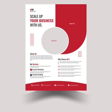 Corporate Business Flyer Template with Modern Geometric Design.