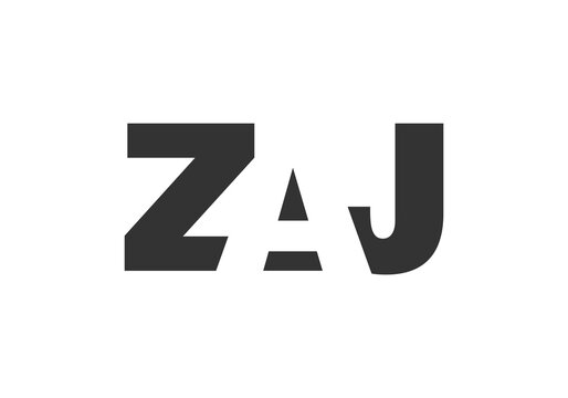 ZAJ logo design. Initial letter Z A J bold font style for tech startups, consulting, corporate branding. Creative company name, headlines typography identity, trendy logotype.