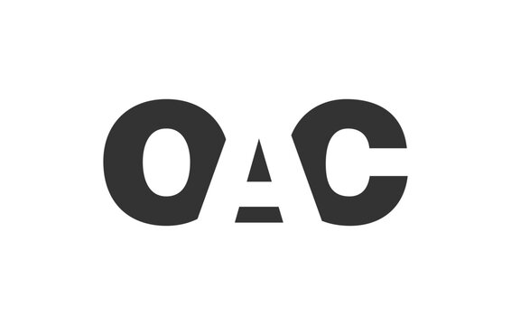 OAC logo design. Initial letter O A C bold font style for tech startups, consulting, corporate branding. Creative company name, headlines typography identity, trendy logotype.