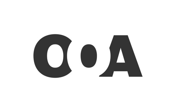 OOA logo design. Initial letter O O A bold font style for tech startups, consulting, corporate branding. Creative company name, headlines typography identity, trendy logotype.