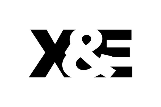 XE logo design in bold style. Black white identity symbol. Modern typography emblem. Corporate branding icon.