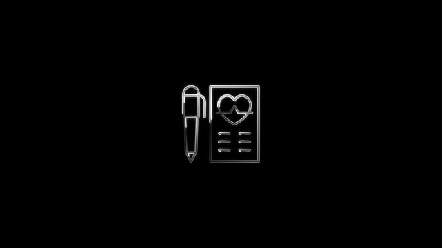 Heart rate medical symbol on document with pencil healthcare concept