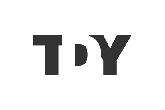 TDY logo design. Initial letter T D Y bold font style for tech startups, consulting, corporate branding. Creative company name, headlines typography identity, trendy logotype.