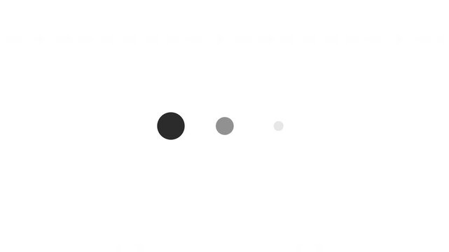 Three Dots Loading Processing Loop Animation - Black Circles Buffering On Isolated White Background