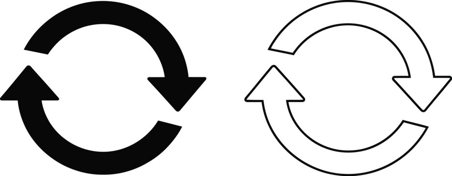 Modern loop arrows graphic design vector icons isolated on transparent background, Vector