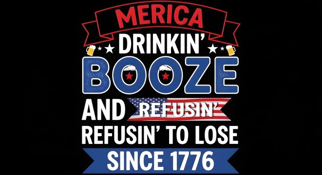 Patriotic american drinking graphic