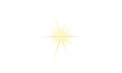 Gold sunlight lens flare light effect isolated on transparent background. Glowing yellow gold light. Shining sunburst, light spark with rays. Light sparkle flash effect. Light PNG. Flare light