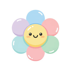 Smiling Face Flower Emoticon Icon.