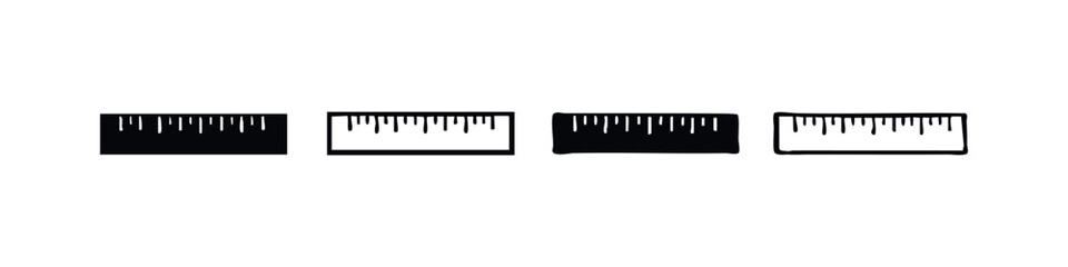 Fototapeta premium Ruler and Measure Icons Set. Measuring Tool Vector Collection, Scale and Length Symbols for Design and Education