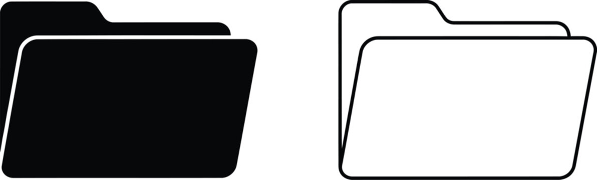 Black and white folder icons Vector