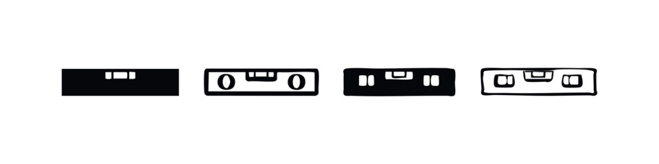 Fototapeta premium Spirit Level Icon Set for Construction and DIY Projects