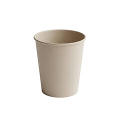 A brown paper cup on a white background isolated on transparent background