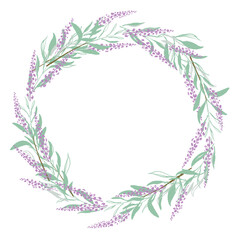 Obraz premium Sage Wreath Frame Illustration