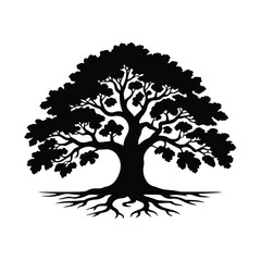 Fototapeta premium Strong tree symbolizing growth and stability with deep roots