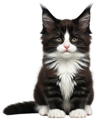 Maine coon cat png black white maine coon kitten png transparent background image
