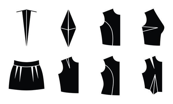 Tailoring Darts and Pattern Pieces Silhouette Collection: Bodice, Skirt, and Shapes for Garment Construction