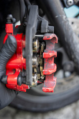 バイクのブレーキキャリパー