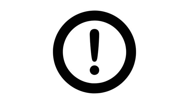 Vector illustration&nbsp;of exclamation mark inside a circle icon on a transparent background
