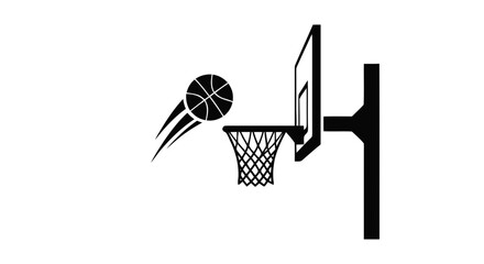 Fototapeta premium Vector illustration&nbsp;of basketball hoop with ball in motion icon on a transparent background