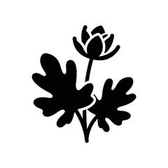 Obraz premium Minimalist lotus flower black silhouette vector art spiritual growth meditation symbol