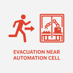 Fototapeta premium Evacuation Near Automation Cell Safety Icon