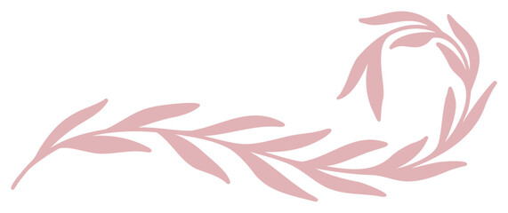Fototapeta premium Botanical Border Element | Decorative Leafy Graphic | Vector