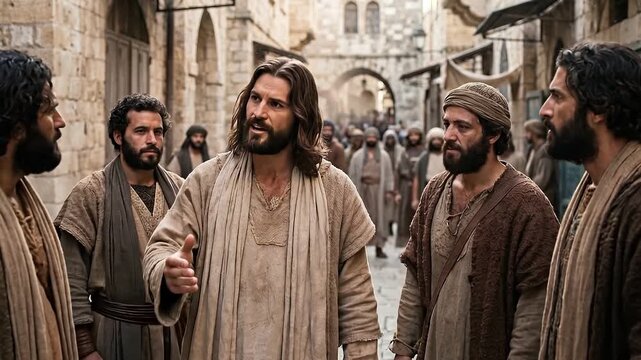 Disciples Asking Jesus About Preparing Passover in Jerusalem