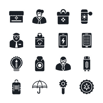 Collection of Various Black Technology Icons.