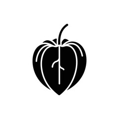 Obraz premium Minimalist black apple logo icon vector symbol for technology and design