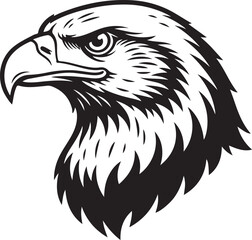 Obraz premium Eagle Head Silhouette Majestic Bird of Prey Logo Wildlife Icon