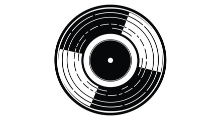 Fototapeta premium Abstract vector graphic illustration of a stylized circular vinyl record design with data patterns