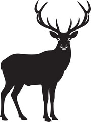 Fototapeta premium Elk Silhouette Majestic Bull Elk Wildlife Animal Antlers Icon