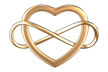 Golden Heart with Infinity Symbol