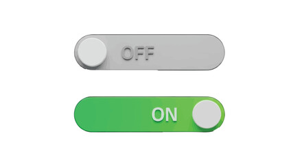 Fototapeta premium Vector graphic illustration of a toggle switch showing active on status and inactive off status clearly