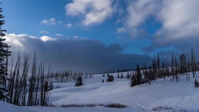 Clouds in mountains timelapse sunset 
