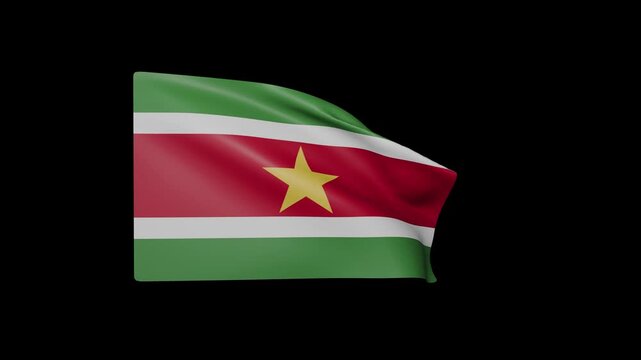 Waving Flag of Suriname &ndash; Official National Flag Animation
