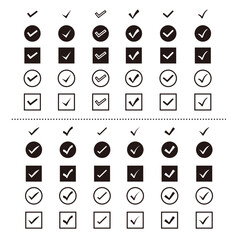 多様なデザインのチェックボックスアイコンセット