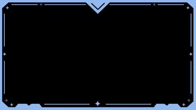 Streaming Frame Border  animated blue overlay frame for live streaming and gaming templates