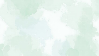 Obraz premium Soft mint green watercolor background with white clouds