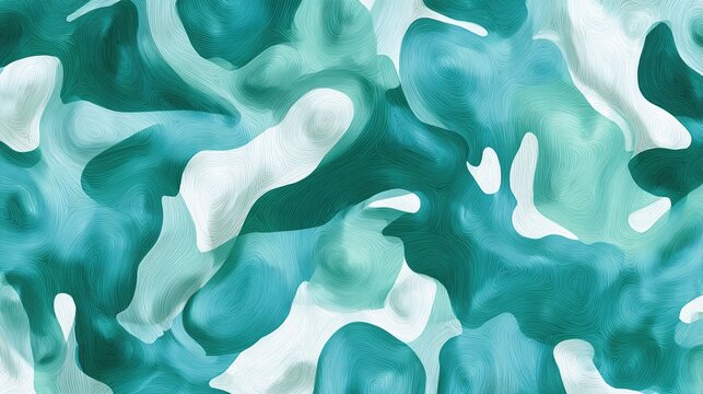 Soft turquoise and white abstract organic texture with wavy patterns