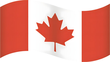 Obraz premium Vibrant Canadian flag waving with iconic red maple leaf symbol