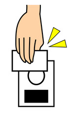 カードをタッチする手のイラスト/Vector illustration for touch payment of card