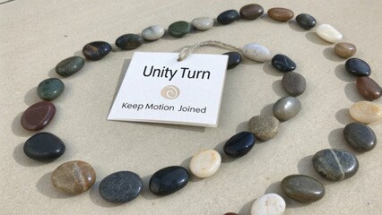 Unique Stone Arrangement with Unity Turn Tag for Creative Projects, Crafts, and Decorative Uses