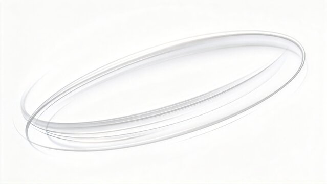 Abstract white oval shape minimalist 3D design clean geometric form modern background simple loop futuristic concept empty space creative pattern pure elegance smooth curve