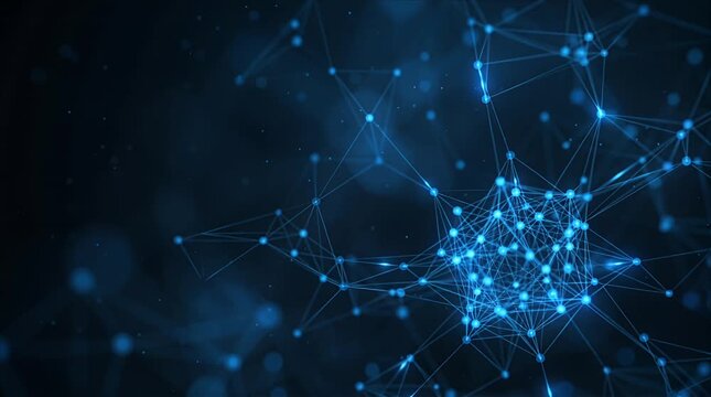 Molecule network connection blue technology background digital data abstract futuristic molecule network connection blue glowing molecule structure abstract background digital molecule pattern