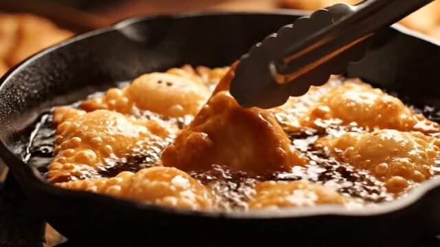Savoring Cheese Fondue in Cast Iron Skillet.