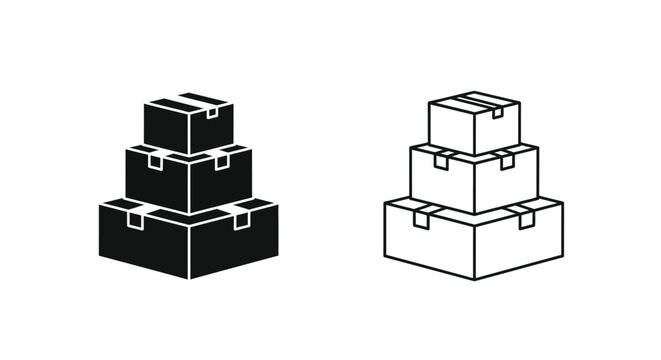 Black and white boxes stacked Vector