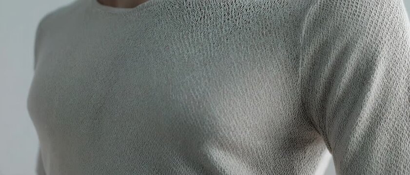 Jersey Fabric Detail. Soccer/Football Merchandise Mockup (No Brand, No Logo). Product Mockup. A close-up of plain jersey fabric texture, set in a studio macro environment
