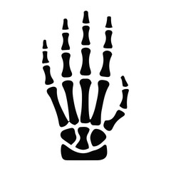 Anatomical mitocondrial study of human hand bones illustration from a frontal viewpoint